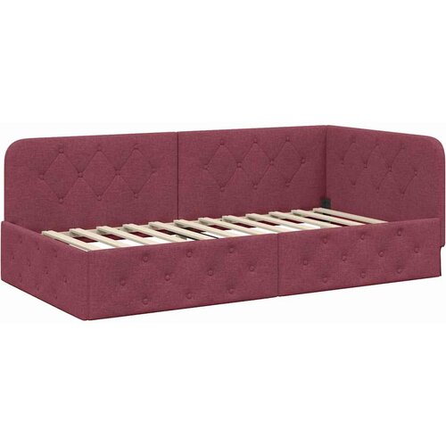  Kutni okvir kreveta Vinska crvena 100 x 200 cm tkanina Slike