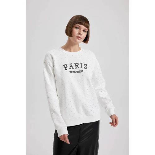 Defacto Regular Fit Printed Long Sleeve Sweatshirt