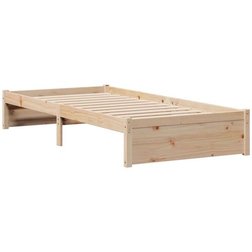VidaXL Krevet s regalom za knjige bez madraca 75x190 cm borovina Slike