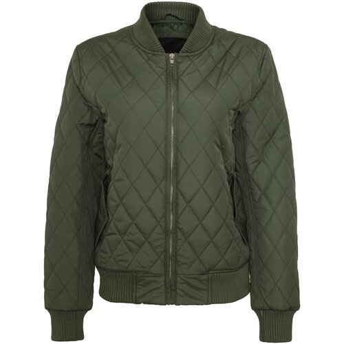 Urban Classics Women&amp;#039;s Diamond Quilt Nylon Jacket Olive Slike