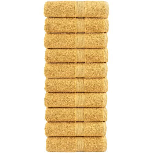 VidaXL Premium ručnici za goste SOLUND 10 kom. zlatne boje 30x50 cm 600 g/m&amp;sup2; - Zlatno 30 x 50 cm 10 Slike