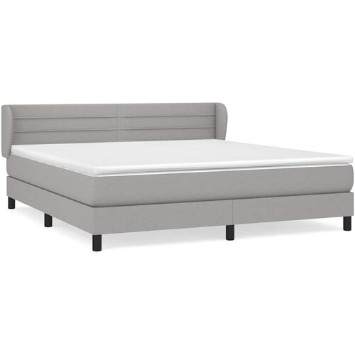  Krevet s oprugama i madracem svjetlosivi 180x200 cm od tkanine Slike