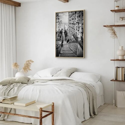  Slika - Parisian Suburb (1-częściowy) Vertical 80x120 U prirodnom drvenom okviru Slike