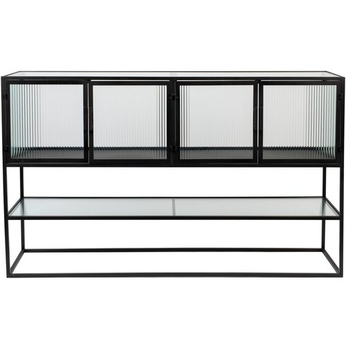 Dutchbone Črna kovinska vitrina 150x90 cm Boli – Cene