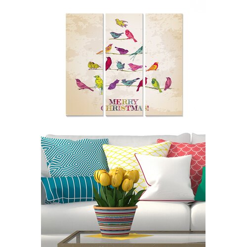 Wallity MDF1272063 Multicolor Decorative MDF Painting (3 Pieces) Cene