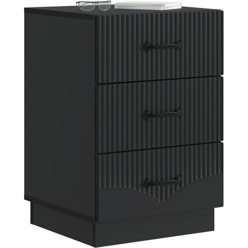  Noćni ormar s ladicama Crna 43 x 41 x 63,5 cm Konstruirano drvo Slike