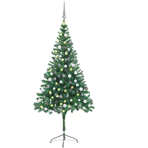  Umjetno osvijetljeno božićno drvce s kuglicama 180 cm 564 grane