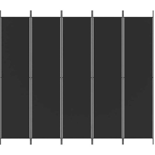  pregrada s 5 panela crna 250 x 220 cm od tkanine Slike