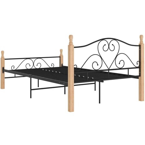  Za krevet crni metalni 120 x 200 cm Slike