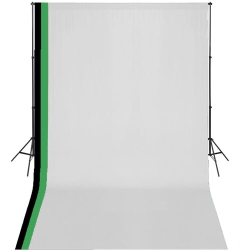 Komplet Fotografska oprema s 3 pozadine i podesivim okvirom 3 x 5 m Slike