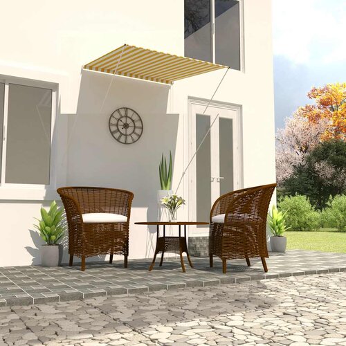 Tenda na uvlačenje 100 x 150 cm žuto-bijela Cijene