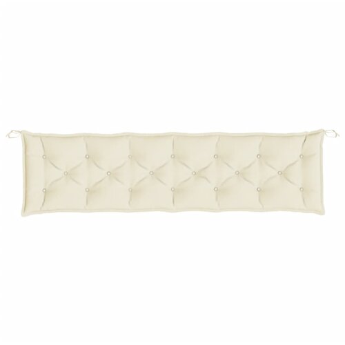  Jastuk za vrtnu klupu krem bijeli 200x50x7 cm od tkanine Oxford Slike