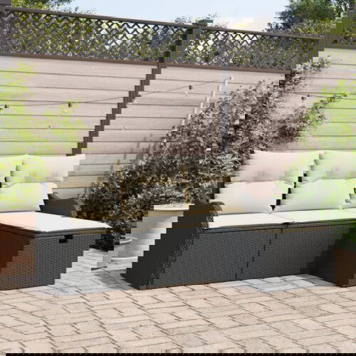  4-dijelni vrtni sofa set s jastučićima crni poli ratan Cijene