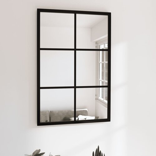  Zidno ogledalo crno 60 x 40 cm metalno Slike