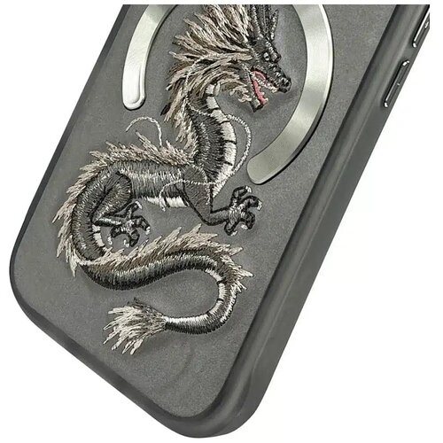 NIMMY DRAGON maskica kompatibilna s MagSafeom za iPhone 16 Pro Max siva Slike