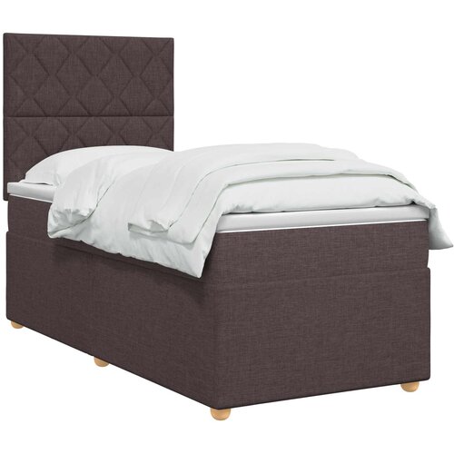  Boxspring krevet s madracem Tamno smeđa 90 x 190 cm Tkanina Slike