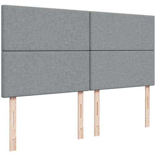 VidaXL Krevet s oprugama i madracem svjetlosivi 200 x 200cm od tkanine Slike