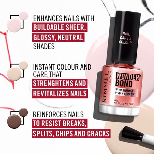 Rimmel London Wonder&amp;#039;Bond lak za nohte odtenek 12 ml Slike