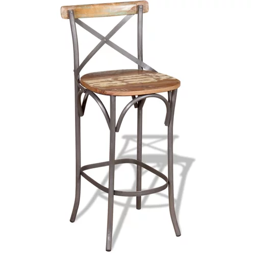 vidaXL Barski stolček iz trdnega predelanega lesa, (20700057)