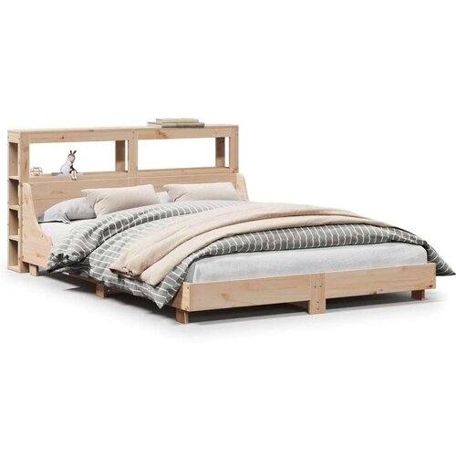 vidaXL Posteljni okvir brez vzmetnice 140x190 cm trdna borovina Cene