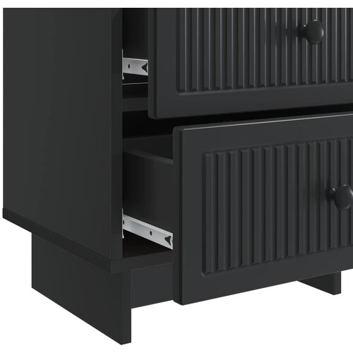  Noćni ormar 2 pcs Crna 43 x 34,5 x 47,5 cm Konstruirano drvo Slike