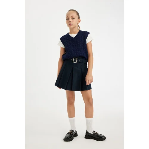 Defacto Girl's Gabardine Pleated Skirt