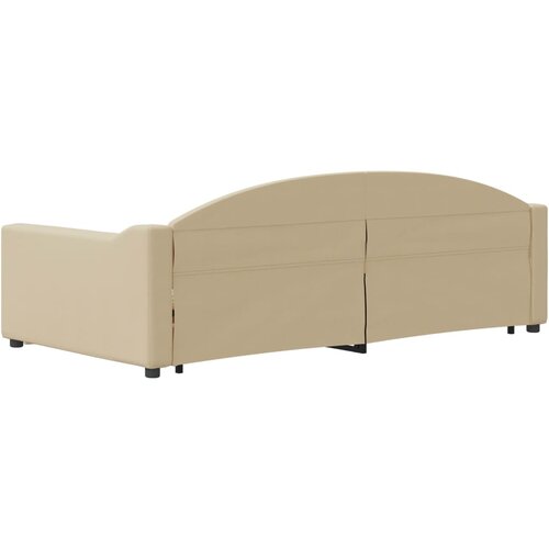  Dnevni krevet na razvlačenje s ladicama krem 100x200 cm tkanina Slike