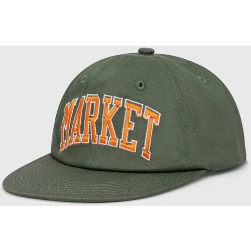 Market Pamučna kapa sa šiltom boja: zelena, s aplikacijom