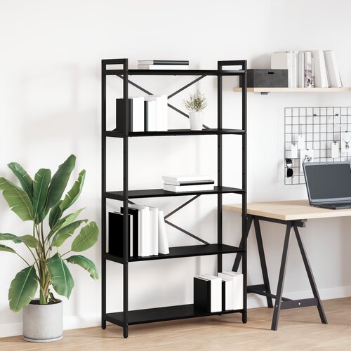 vidaXL Knjižna omara Črni hrast 80 x 30 x 153 cm Konstruiran les Cene