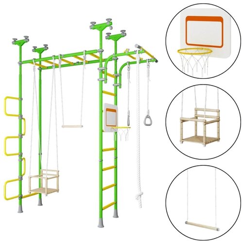 Monkey Gym Gimnastična lestev &ndash; telovadna, &scaron;vedska lestev za dom in otroke Pegas 2 - svetlo zelena, (5000077128) Cene