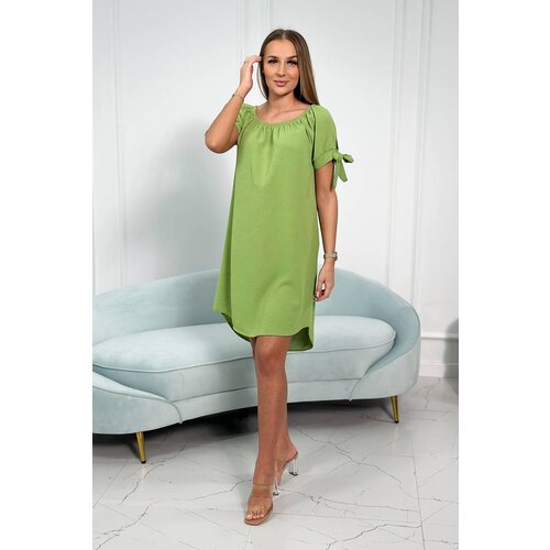 Kesi Dress with tie on the sleeves light khaki Cene