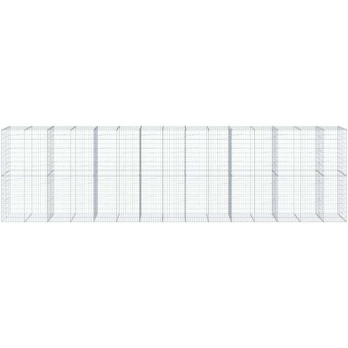 vidaXL Gabionska ko&scaron;ara s poklopcem 750x100x200 cm pocinčano željezo Cijene