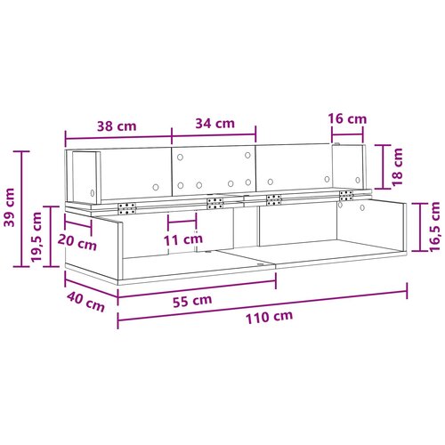 Studio radni stol Staro drvo 110 x 40 x 19,5 cm Slike