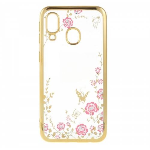 Nillkin Silikonski ovitek z rožicami za Samsung Galaxy A50 A505 - zlat Slike