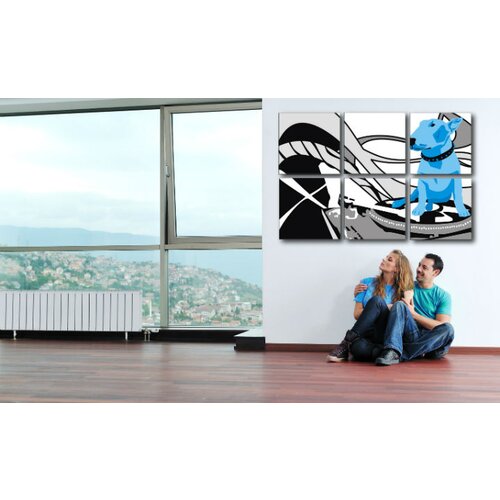  Ročno izdelana slika POP Art Dog and DJ&amp;acute;S 6-delna (POP ART) Slike