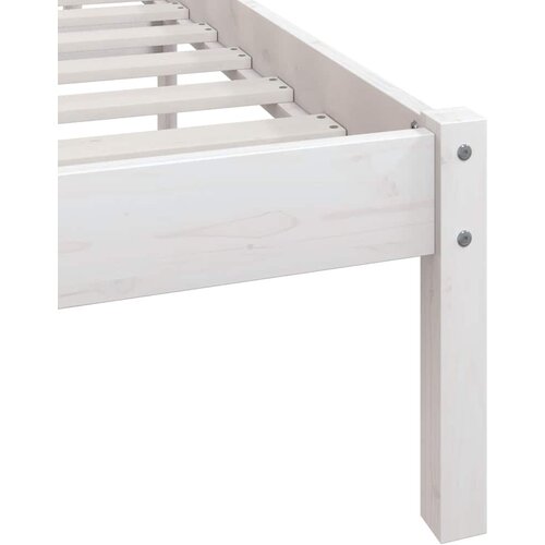  Okvir za krevet od masivne borovine bijeli 90 x 200 cm Slike