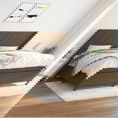 The Living Store Box spring postelja z vzmetnico temno rjava 180x200 cm blago - Box Spring Postelja, (21517764) Slike