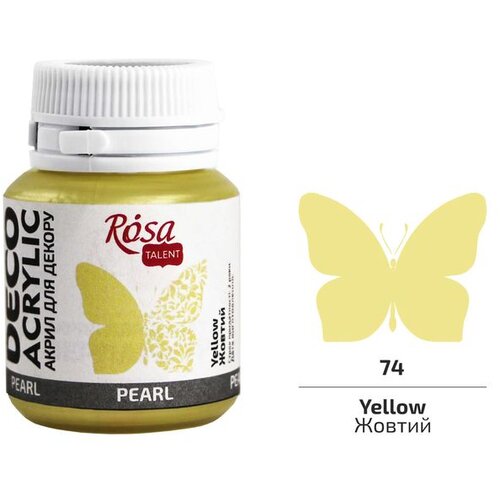 Rosa TALENT Pearl akrilna dekorativna boja 20 ml | 74 Yellow Cene