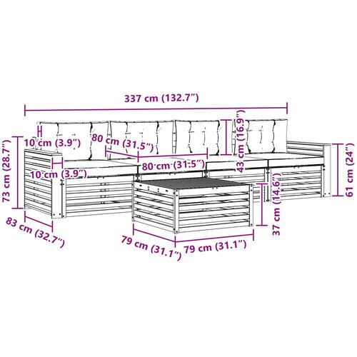  Set vanjskih sofa 5 kom. Bijela i svjetlosiva Slike