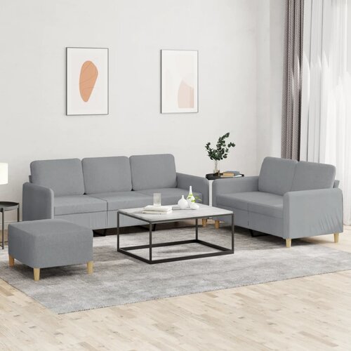 vidaXL 3-dijelni set sofa s jastucima svjetlosivi od tkanine Cijene
