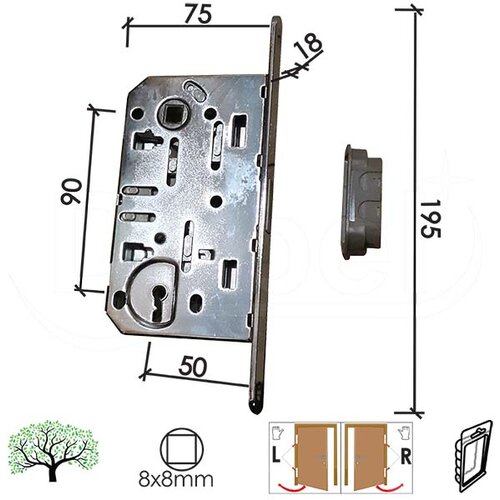 Dabel brava za drvena vrata B2040 K HR 50/90/18/8 magnet DBP1 (0106476) Cene
