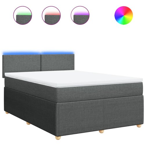Maison Chic Box spring posteljni - Vzmetna postelja z vzmetnico temno siv 140x190 cm blago SL24685, (21890789) Cene