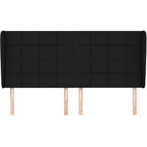  Uzglavlje s u&amp;scaron;ima crno 163x23x118/128 cm od tkanine Slike