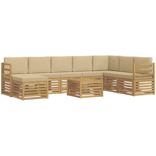  Set vanjskih sofa 9 kom. Bijela i bež Poliester Slike