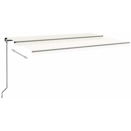 Tenda na ručno uvlačenje s LED svjetlima 500x300 cm krem Slike