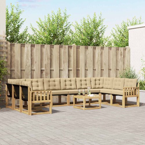  Set vanjskih sofa 11 kom. Bijela i bež Cene