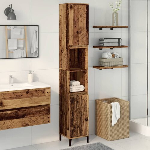 VidaXL Kupaonski ormarić staro drvo 30x30x190 cm konstruirano drvo Slike