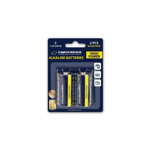  Baterije ESPERANZA ALKALINE BATTERIES C LR14 2 kom. EZB107 Slike