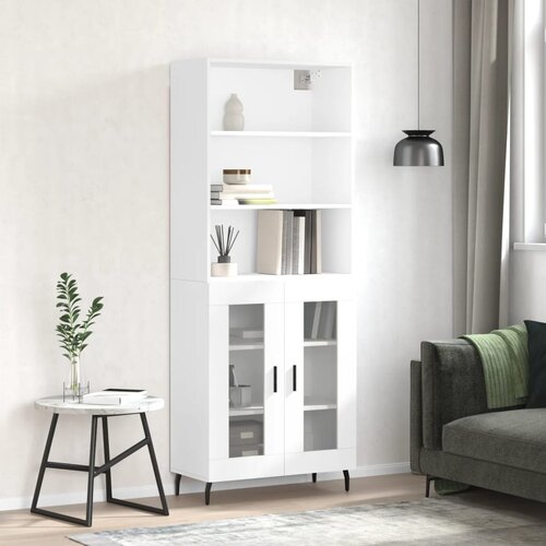  Visoka komoda bijela 69,5x34x180 cm konstruirano drvo Cijene