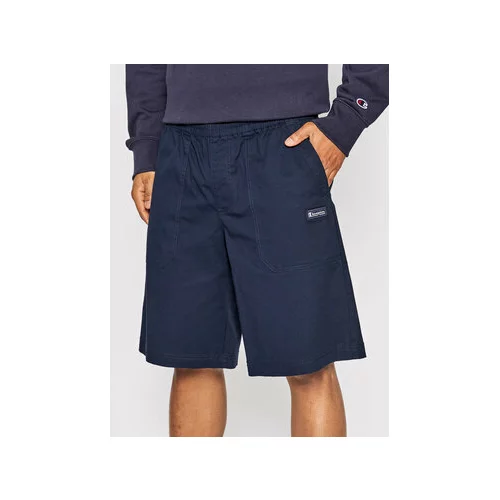 Champion Kratke hlače iz tkanine Marble Wash Long Cut 217180 Mornarsko modra Custom Fit